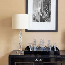 Load image into Gallery viewer, Black Large Lacquered Scallop Ottoman Tray