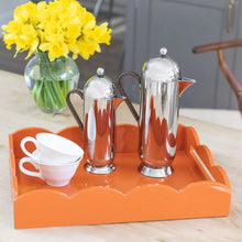 Load image into Gallery viewer, Orange Medium Lacquered Scallop Serving Tray