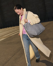 Load image into Gallery viewer, Black/White Gingham Large Metro Tote Deluxe