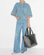 Load image into Gallery viewer, Pewter Metallic Medium Metro Tote Deluxe