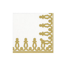 Load image into Gallery viewer, Dessin Passementerie Paper Linen Cocktail Napkins in Gold - 15 Per Package