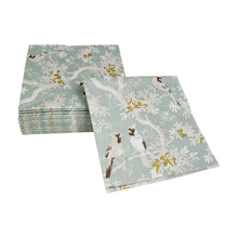 Load image into Gallery viewer, Scenic Songbirds Celadon Cocktail Napkins - 20 Per Package