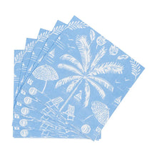 Load image into Gallery viewer, Palms And Parasols Ocean Cocktail Napkins - 20 Per Package