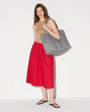 Load image into Gallery viewer, Black/White Gingham Large Metro Tote Deluxe