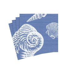 Load image into Gallery viewer, Shells Paper Cocktail Napkins in Ocean Blue - 20 Per Package