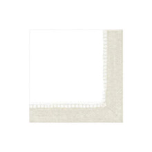 Load image into Gallery viewer, Linen Border Paper Cocktail Napkins in Natural - 20 Per Package