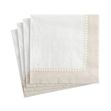Load image into Gallery viewer, Linen Border Paper Cocktail Napkins in Natural - 20 Per Package