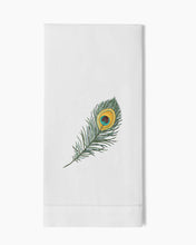 Load image into Gallery viewer, Peacock Feather Hand Towel