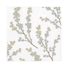 Load image into Gallery viewer, Berry Branches White/Silver Napkin Luncheon -20 Napkins