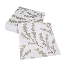 Load image into Gallery viewer, Berry Branches White/Silver Napkin Luncheon -20 Napkins