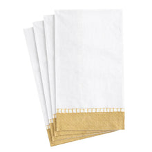 Load image into Gallery viewer, Linen Border Paper Guest Towel Napkins in Gold - 15 Per Package