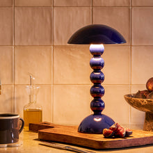 Load image into Gallery viewer, Navy Lacquer Rechargeable Bobbin LED Lamp