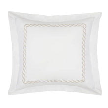 Load image into Gallery viewer, Cable Embroidered Percale Sham Set of 2