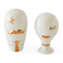 Load image into Gallery viewer, Gilded Mr. & Mrs. Muse Salt & Pepper Set