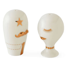 Load image into Gallery viewer, Gilded Mr. & Mrs. Muse Salt & Pepper Set