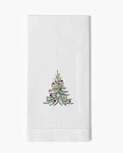 Load image into Gallery viewer, Holiday Tree Hand Towel-White Cotton