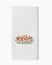 Load image into Gallery viewer, Poppies Towel - White Cotton
