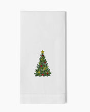 Load image into Gallery viewer, Holiday Fir Hand Towel-White Cotton