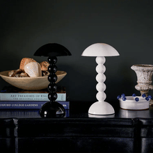 Load image into Gallery viewer, Black Lacquer Rechargeable Bobbin LED Lamp