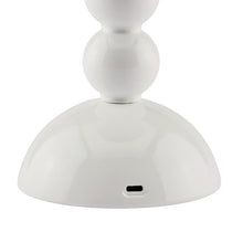 Load image into Gallery viewer, White Lacquer Rechargeable Bobbin LED Lamp