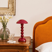 Load image into Gallery viewer, Cherry Lacquer Rechargeable Bobbin LED Lamp