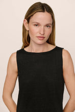 Load image into Gallery viewer, Organic Linen Knit Boat Neck Crop Tank Black