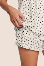 Load image into Gallery viewer, Gisele TENCEL™ Printed Modal Ruffle Cami & Shortie Short Set Heart to Heart Black