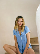 Load image into Gallery viewer, Frida Modal Shortie Short PJ Set Cornflower Blue/White