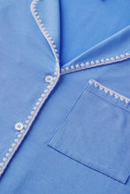 Load image into Gallery viewer, Frida Modal Shortie Short PJ Set Cornflower Blue/White