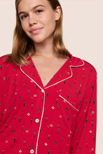 Load image into Gallery viewer, Gisele Printed TENCEL™ Modal Long PJ Set Nutcracker Holly Red/Ivory