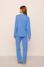 Load image into Gallery viewer, Gisele Modal Long PJ Set Cornflower Blue/White