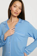 Load image into Gallery viewer, Gisele TENCEL™ Modal Long PJ Set Summer Blue/White