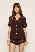 Load image into Gallery viewer, Gisele TENCEL™ Modal Relaxed Short PJ Set Chocolate/Ivory