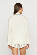 Load image into Gallery viewer, Gisele TENCEL™ Modal Long Sleeve Short PJ Set Ivory/Navy