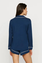 Load image into Gallery viewer, Gisele TENCEL™ Modal Long Sleeve Short PJ Set Navy/Ivory