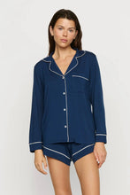 Load image into Gallery viewer, Gisele TENCEL™ Modal Long Sleeve Short PJ Set Navy/Ivory
