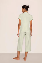 Load image into Gallery viewer, Gisele TENCEL™ Short Sleeve Cropped PJ Set Mint Cream/Ivory