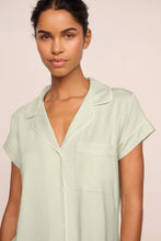 Load image into Gallery viewer, Gisele TENCEL™ Short Sleeve Cropped PJ Set Mint Cream/Ivory