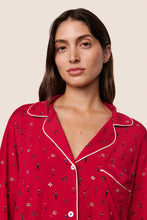 Load image into Gallery viewer, Gisele Printed TENCEL™ Modal Long PJ Set Nutcracker Holly Red/Ivory
