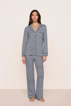 Load image into Gallery viewer, Gisele Printed TENCEL™ Modal Long PJ Set Seashell Navy/Navy