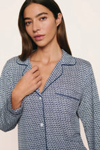 Load image into Gallery viewer, Gisele Printed TENCEL™ Modal Long PJ Set Seashell Navy/Navy