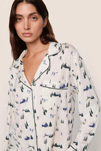 Load image into Gallery viewer, Gisele Printed TENCEL™ Modal Long PJ Set Ski Chalet Ivory/Pine