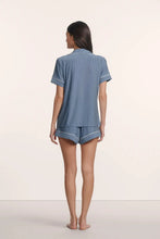 Load image into Gallery viewer, Gisele Printed TENCEL™ Modal Relaxed Short PJ Set Duo Stripe Slate Blue/Ivory