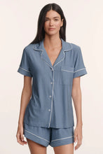 Load image into Gallery viewer, Gisele Printed TENCEL™ Modal Relaxed Short PJ Set Duo Stripe Slate Blue/Ivory