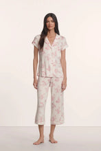 Load image into Gallery viewer, Gisele Printed TENCEL™ Modal Short Sleeve Cropped PJ Set Rose Garden Cameo Pink/Pale Pink