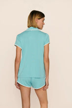 Load image into Gallery viewer, Frida TENCEL™ Modal Shortie Short PJ Set Blue Lagoon/Ivory