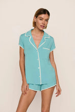Load image into Gallery viewer, Frida TENCEL™ Modal Shortie Short PJ Set Blue Lagoon/Ivory