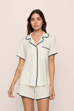 Load image into Gallery viewer, Frida Modal Relaxed Short PJ Set Ivory/Navy