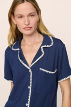 Load image into Gallery viewer, Frida Modal Relaxed Short PJ Set Navy/Ivory
