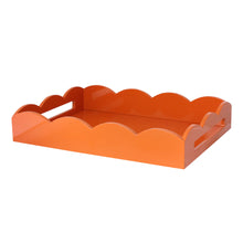 Load image into Gallery viewer, Orange Medium Lacquered Scallop Serving Tray